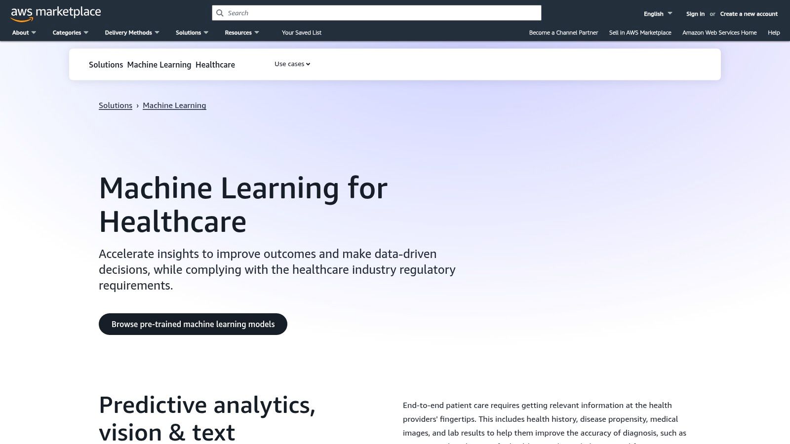 AWS Marketplace – Healthcare and Life Sciences (AI/ML)