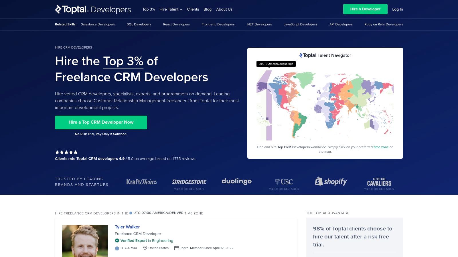 Toptal – Vetted CRM Developers