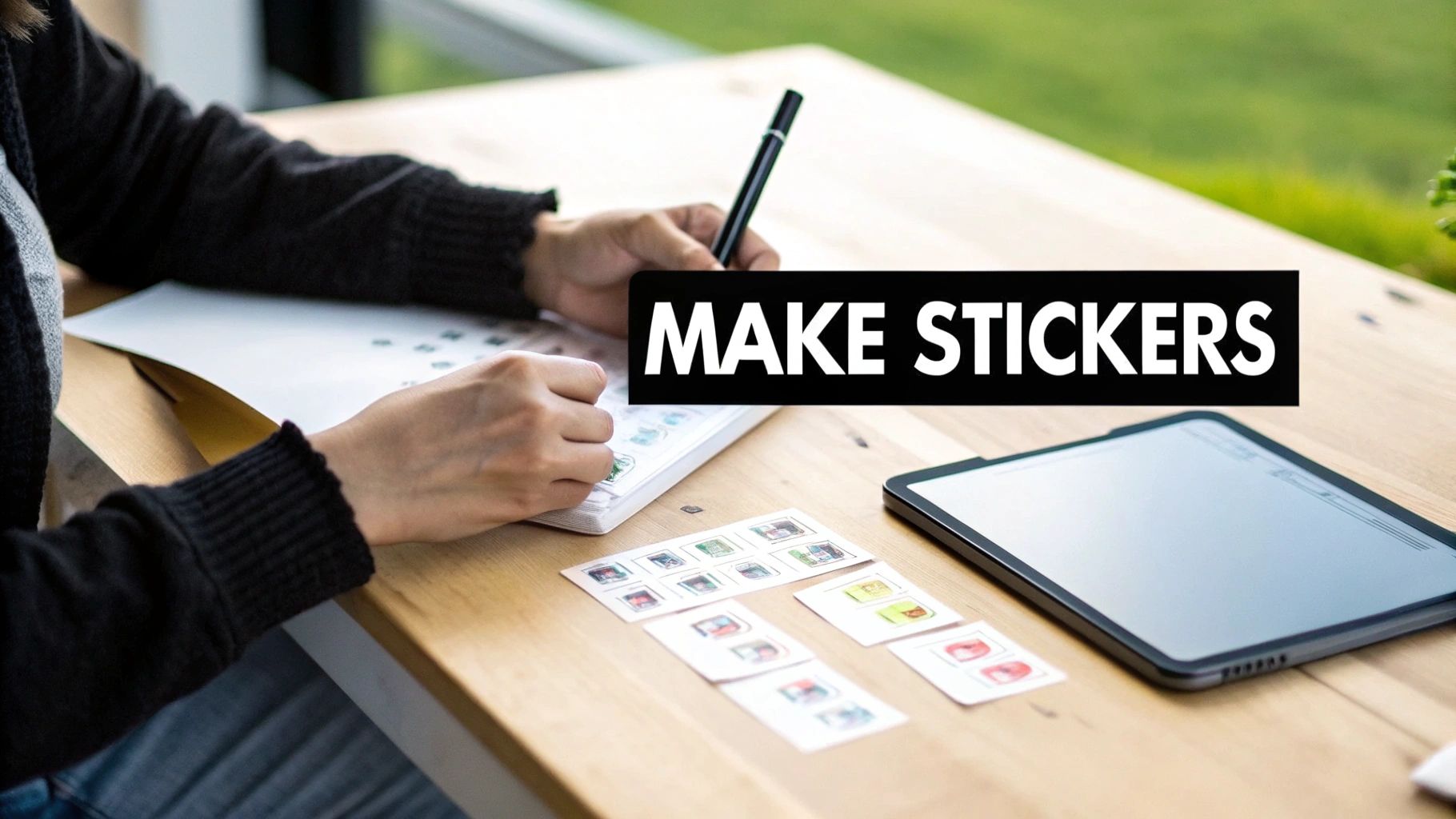 A collection of colorful, custom-designed stickers scattered on a surface.
