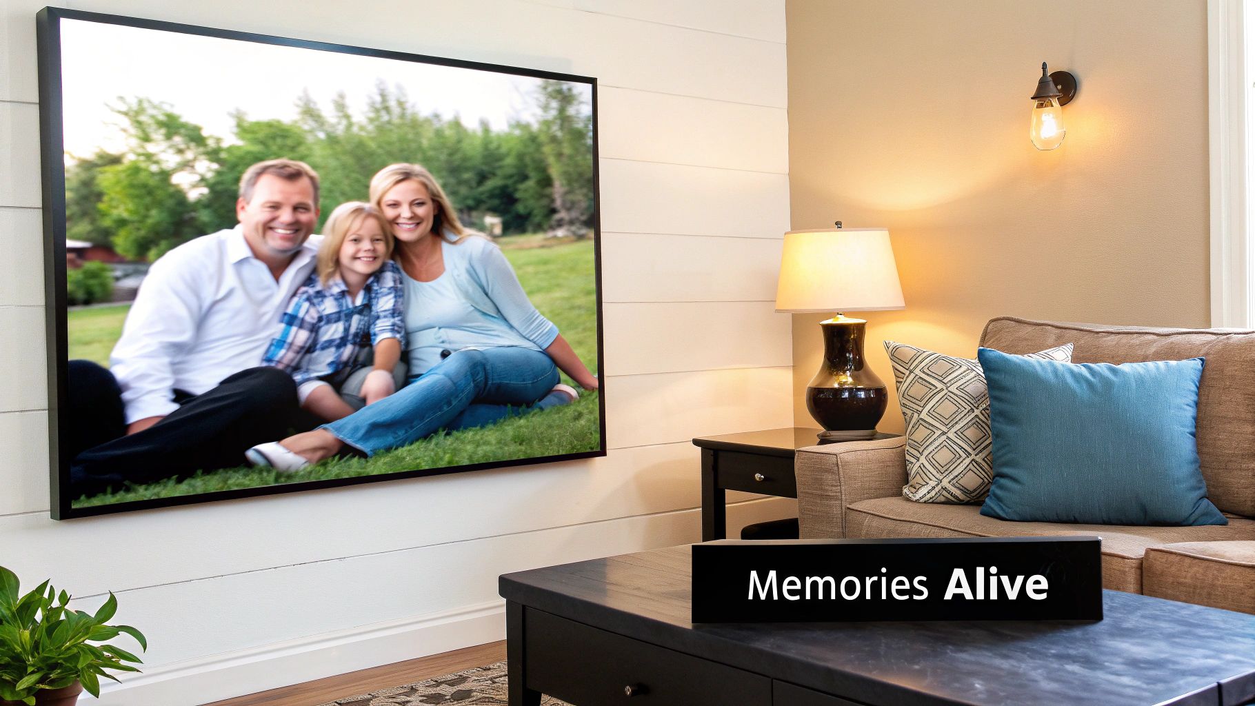 A collection of beautiful canvas prints hanging on a wall.