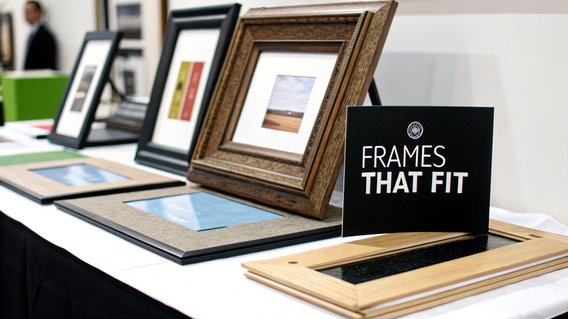 A minimalist room with a wooden bench and two framed pictures on the wall, showcasing simple and elegant home decor.