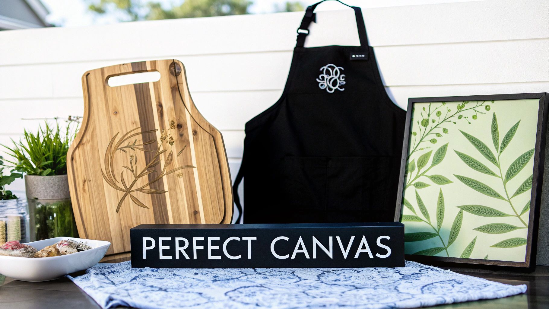 A close-up shot of a custom engraved wooden box, showcasing the texture and detail of the personalization.