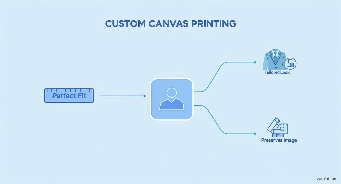 Infographic about custom canvas sizes