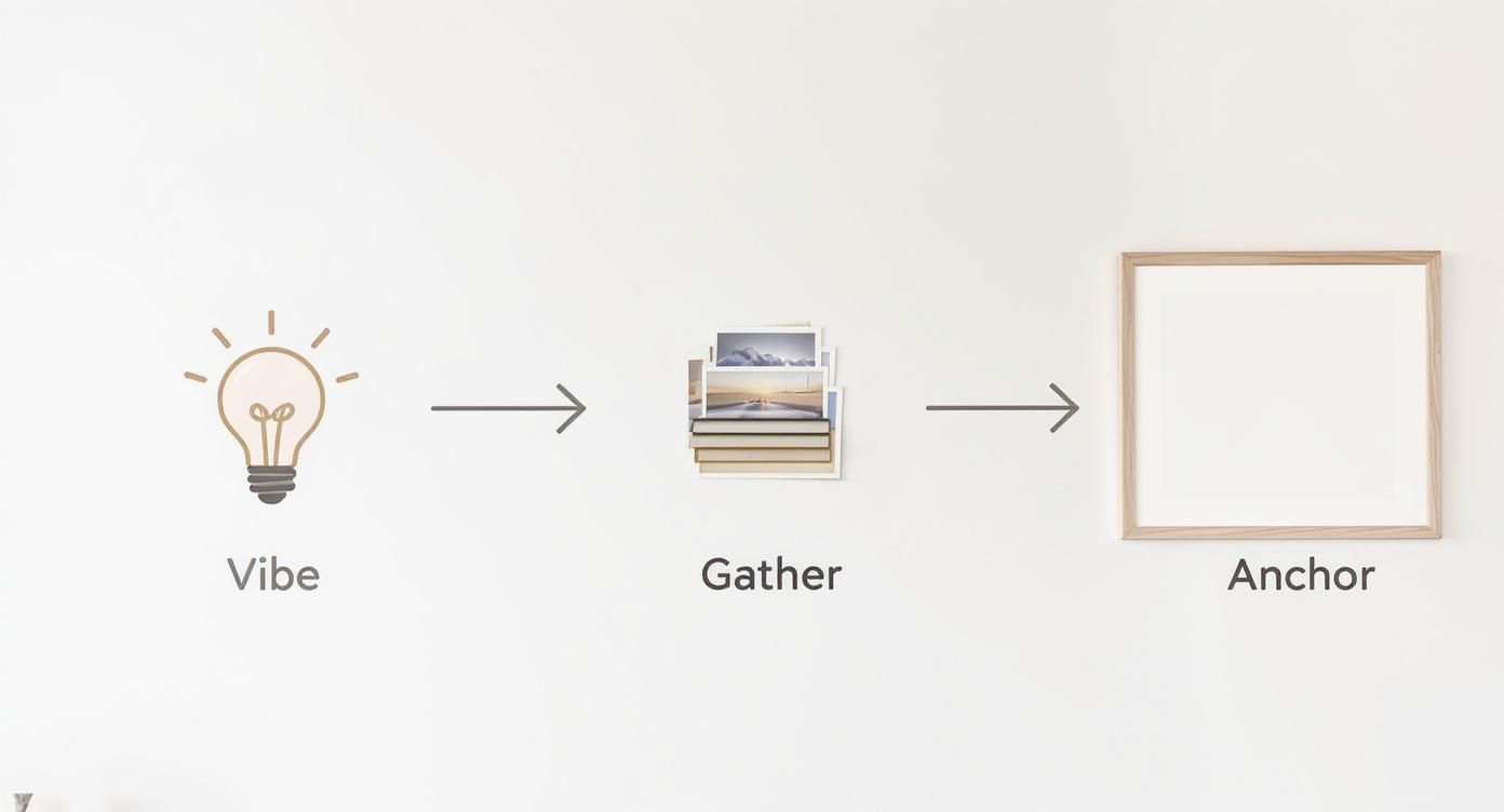 Infographic about how to arrange pictures on the wall