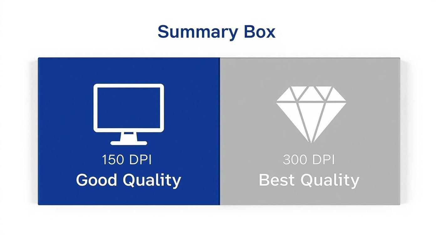 Infographic about best resolution for canvas prints