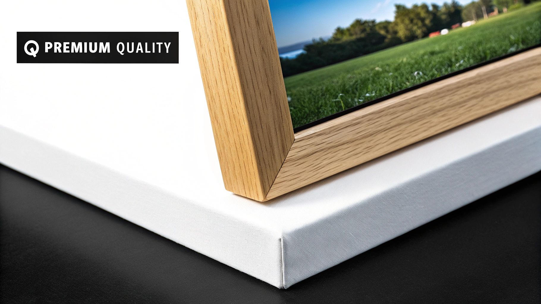 A detailed close-up of a premium canvas print, showing the rich texture of the poly-cotton material and vibrant, saturated colors.