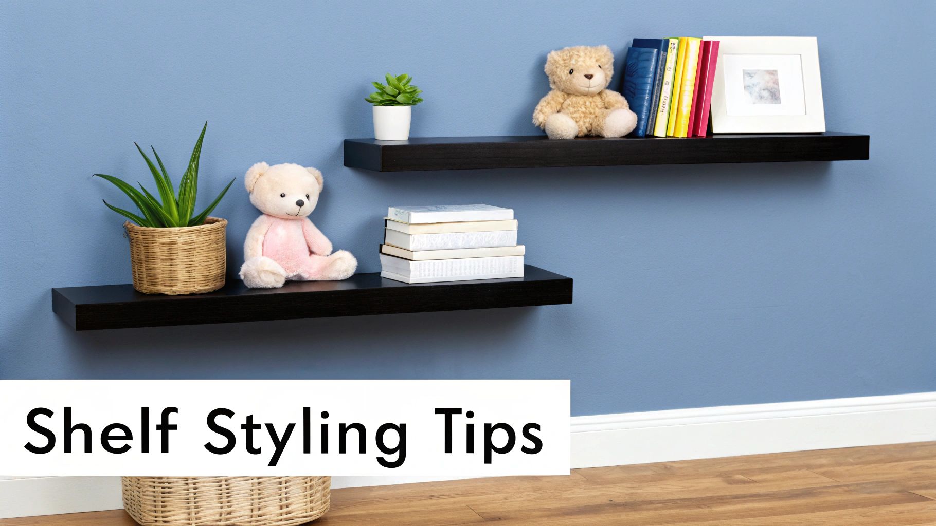 Floating Shelves with Themed Decor