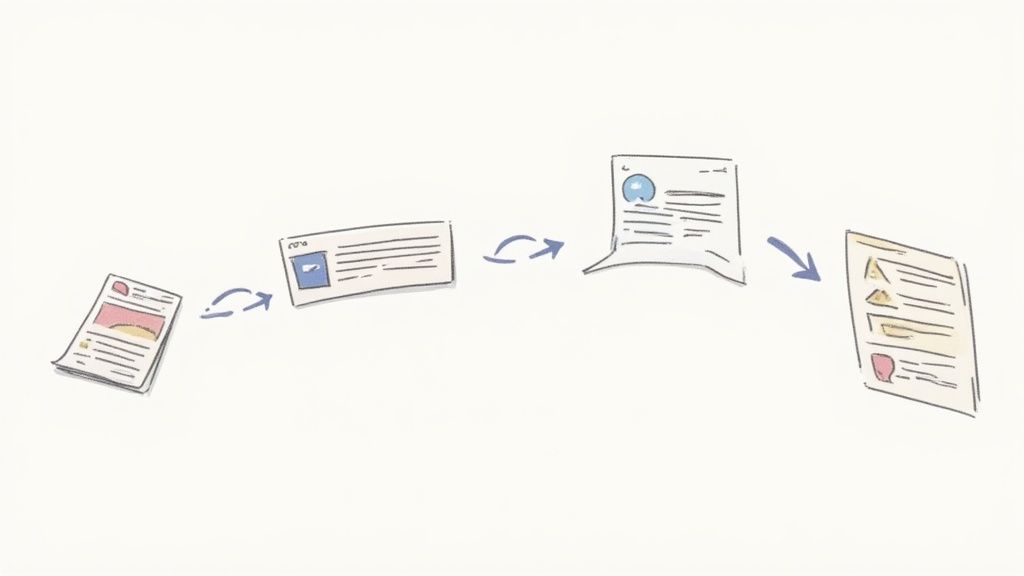 A chameleon changing colors against different backgrounds, symbolizing headline adaptation for various platforms.