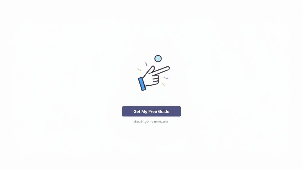 A person pointing to a compelling call-to-action button, illustrating CTA optimization.