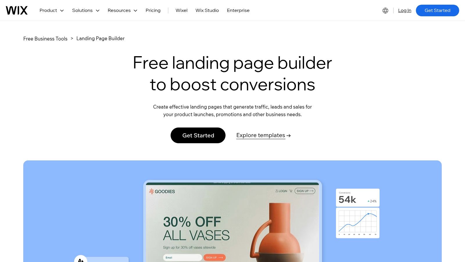 Wix Landing Page Builder