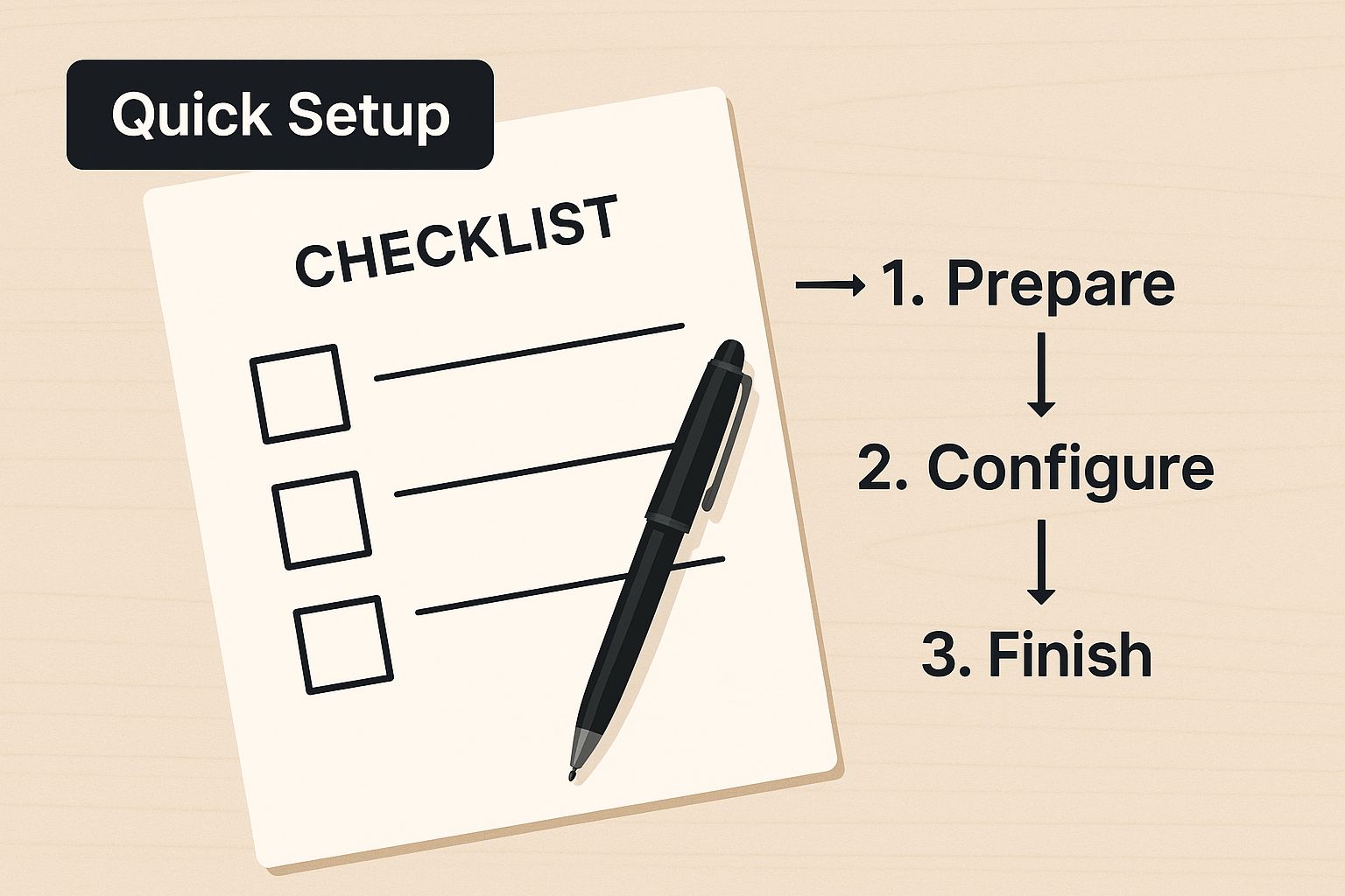 Infographic about Spot Bonus setup, showing a checklist on a desk with the text 'Quick Setup'.
