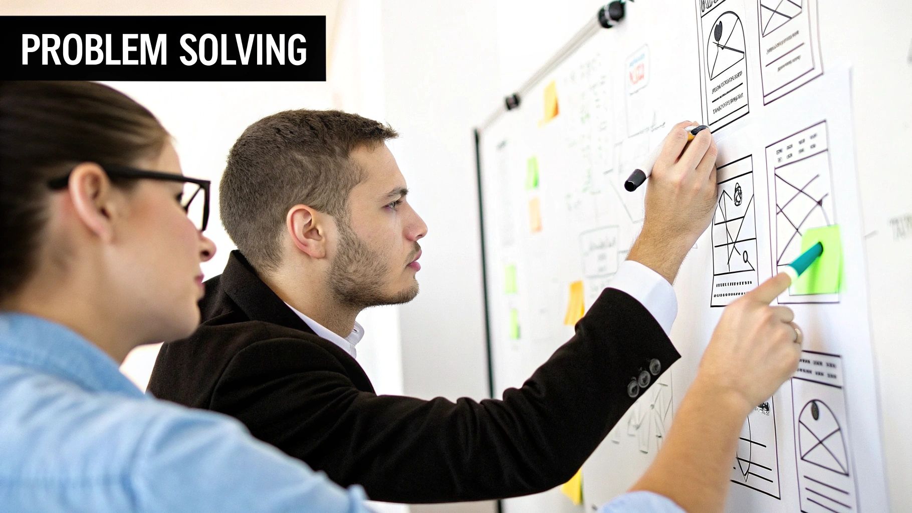 A diverse group of professionals looking at a blueprint on a table, symbolising the successful implementation of a new structure.