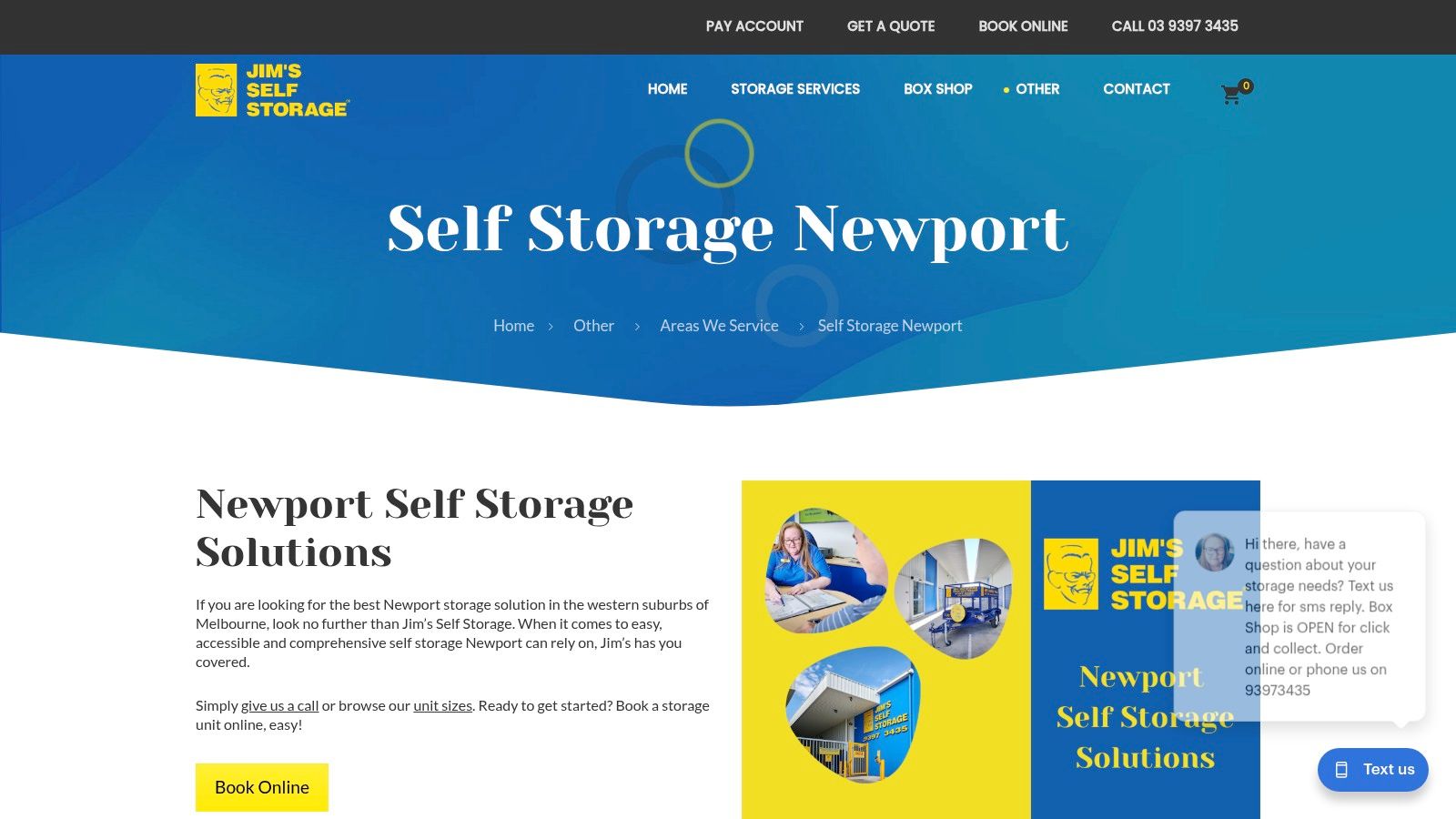 Jim's Self Storage facility entrance
