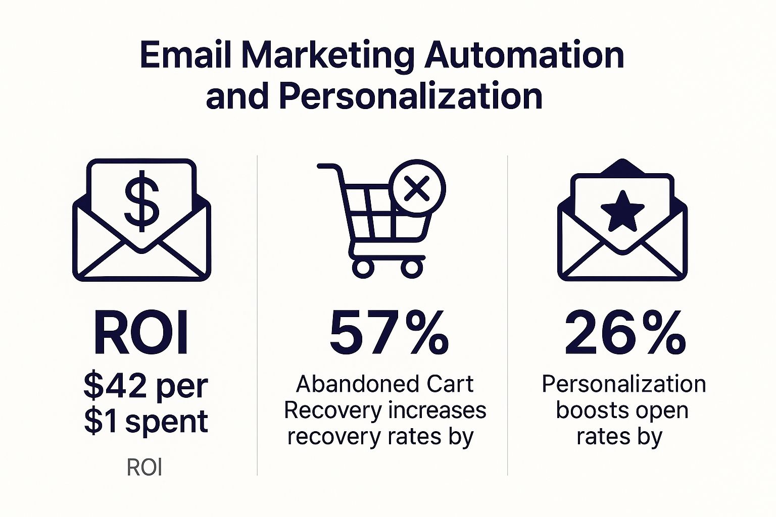 Infographic showing key data about Email Marketing Automation and Personalization