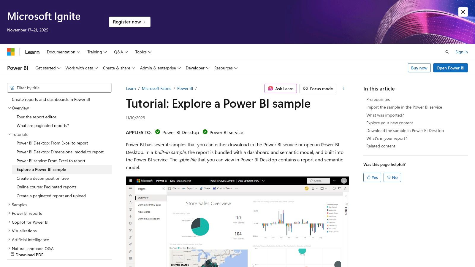 Microsoft Power BI Samples and AppSource Marketplace