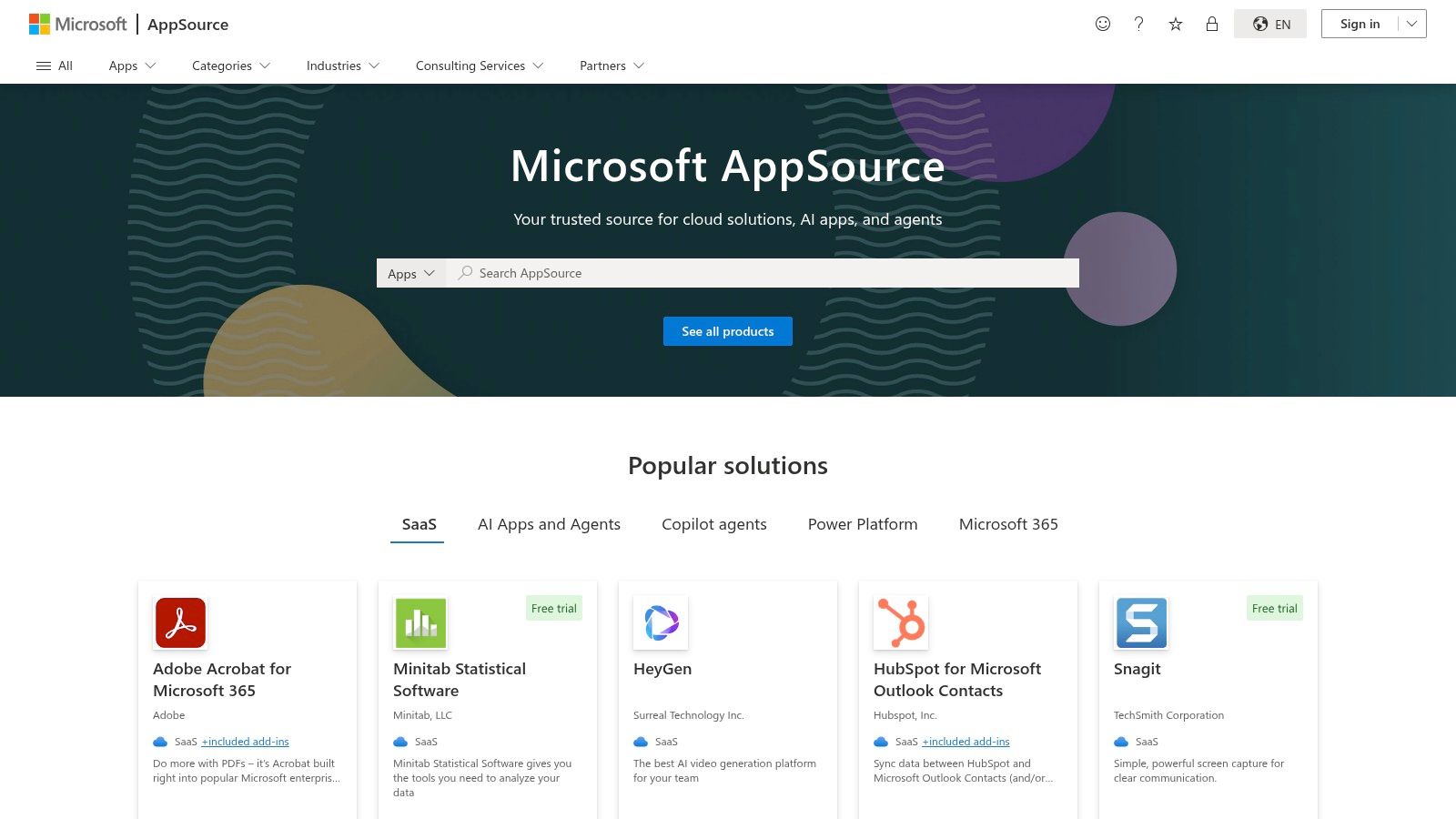 Microsoft AppSource – Power BI Template Apps Marketplace