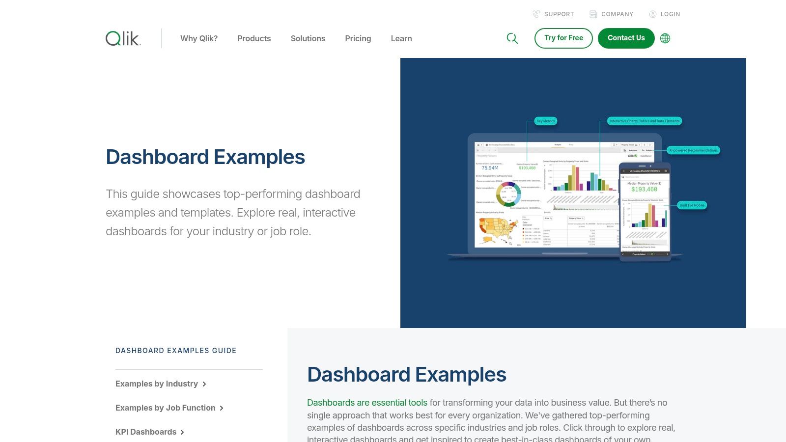 Qlik – Dashboard Examples and Demos