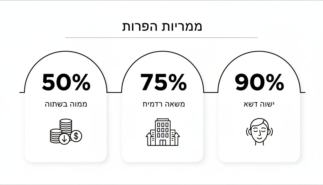 אינפוגרפיקה: 50% ממון בשתוה, 75% משא רדמים, 90% יטוע דשא, מלווים באייקונים.