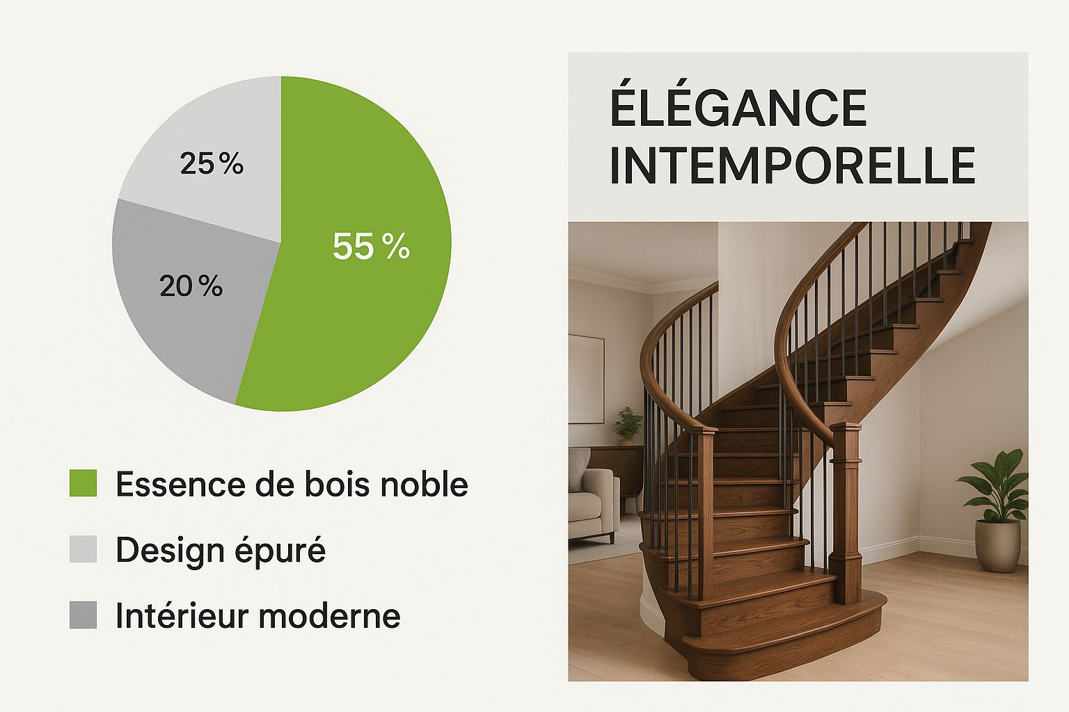 Infographic about escalier en bois franc