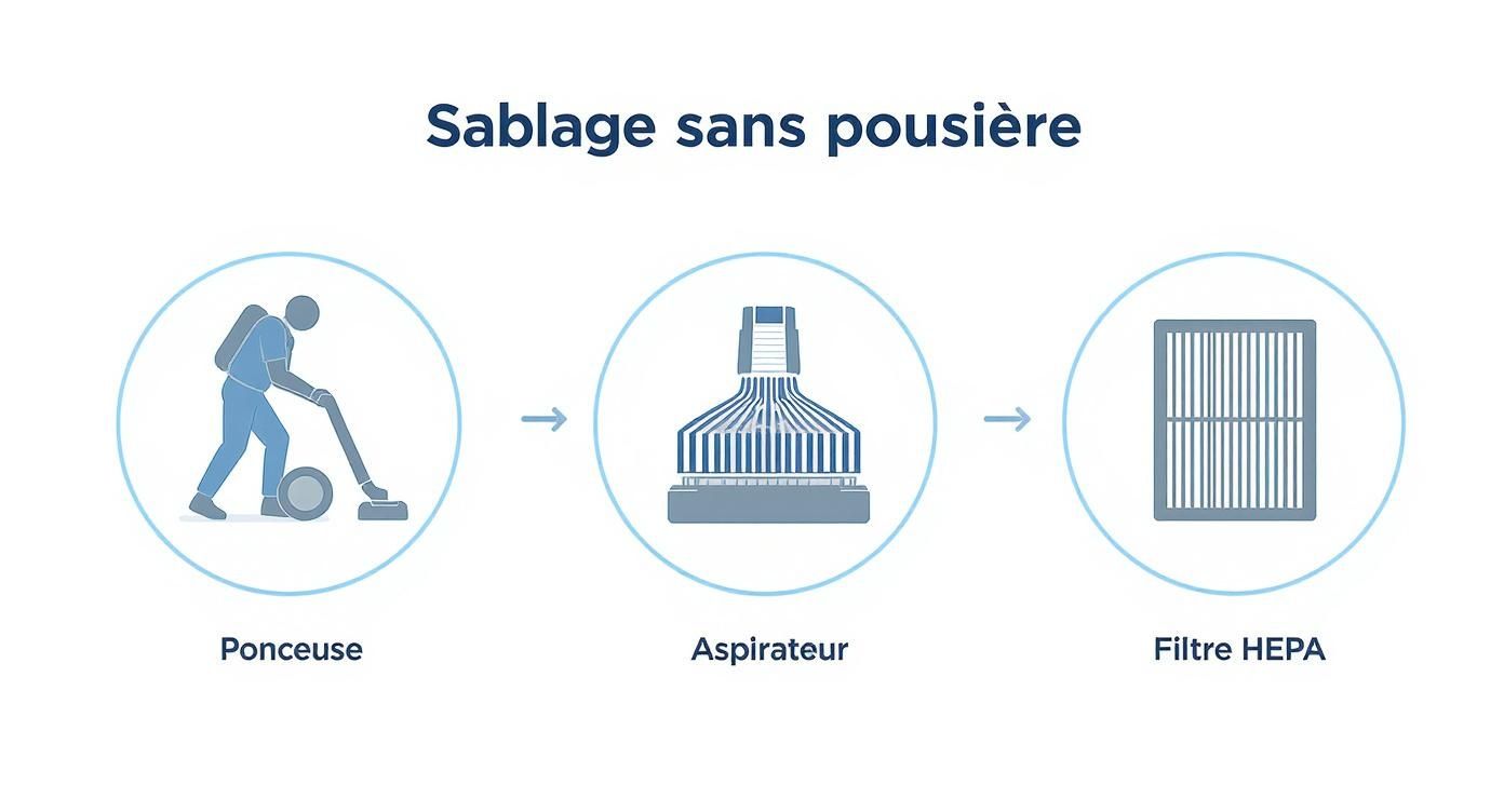 Infographic about sablage plancher laval
