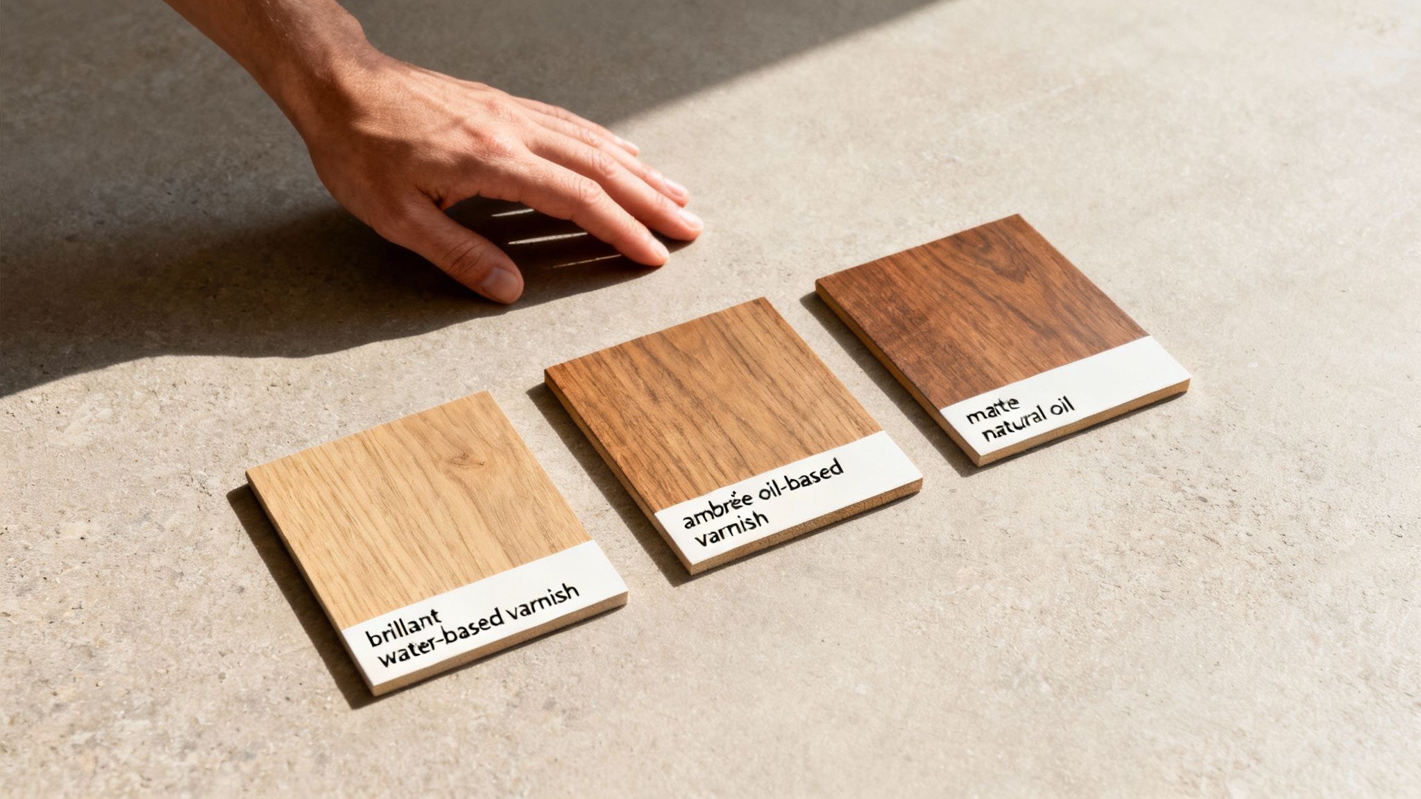 Un professionnel applique une finition sur un plancher de bois franc fraîchement sablé