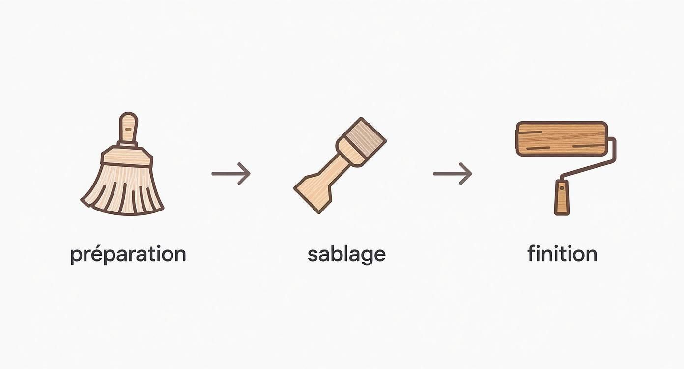Infographic about sablage plancher mascouche