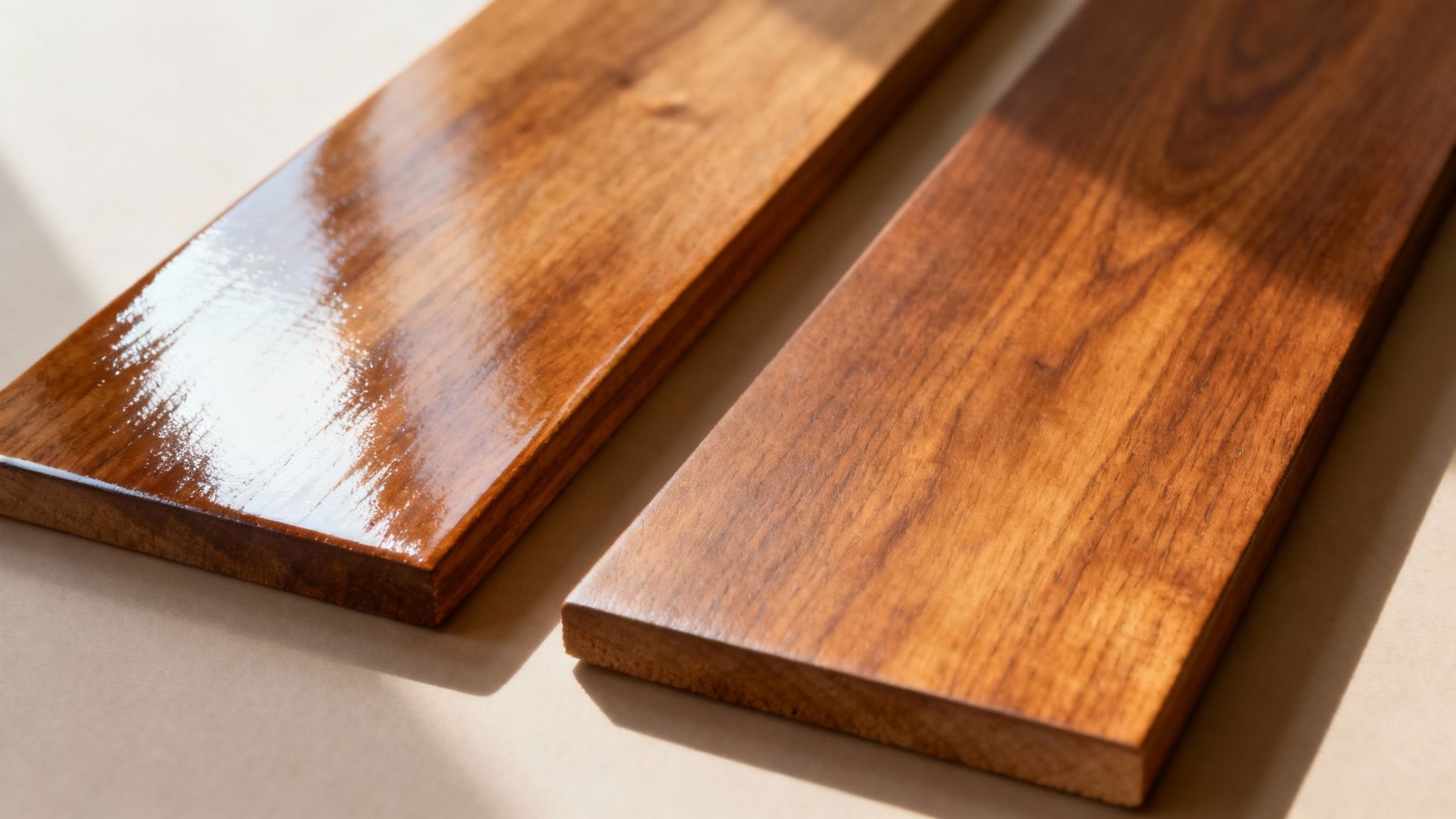 Une personne appliquant une finition à l'huile sur un plancher de bois franc.