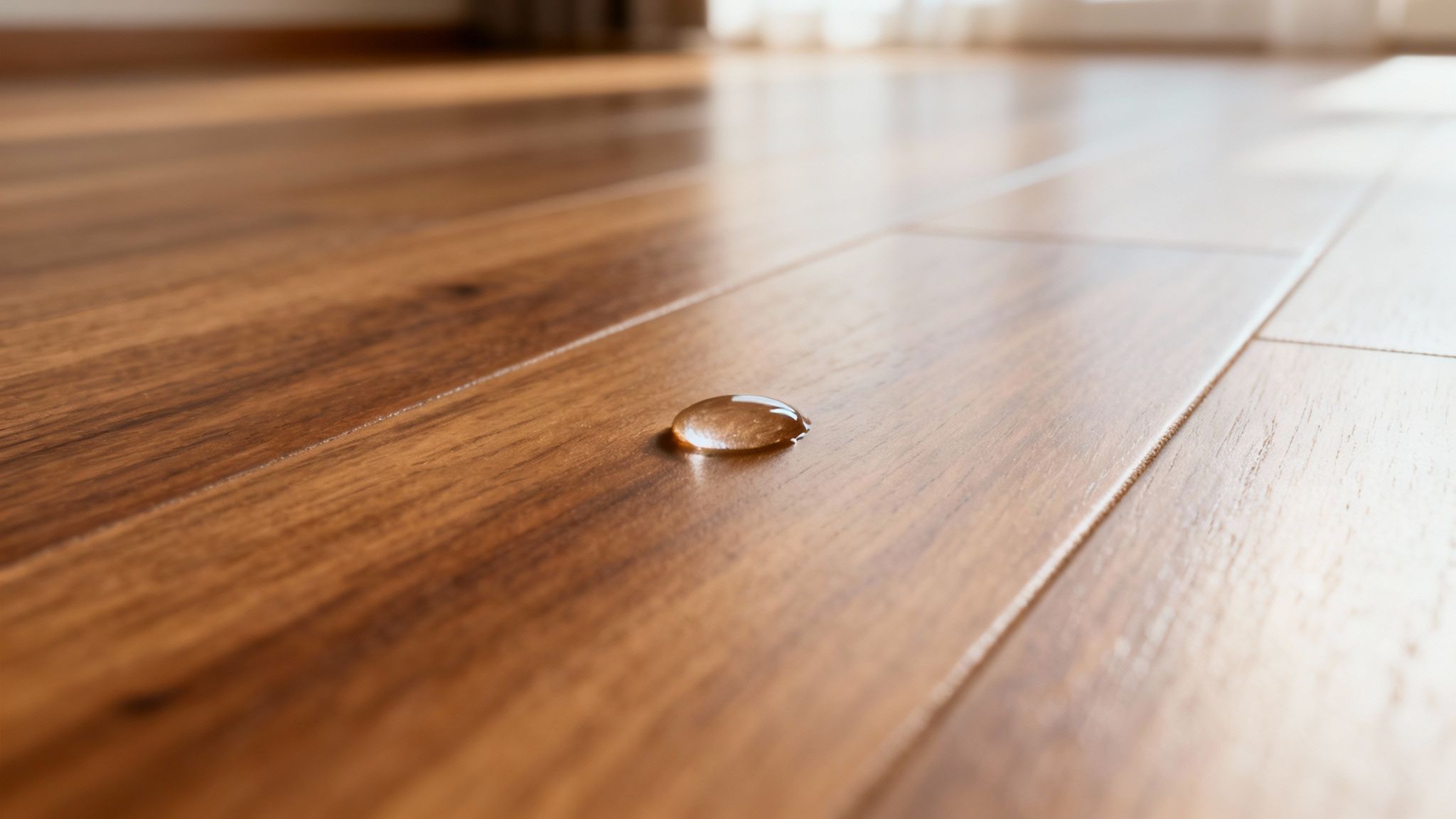 Plancher de bois franc avec une finition satinée et lumineuse