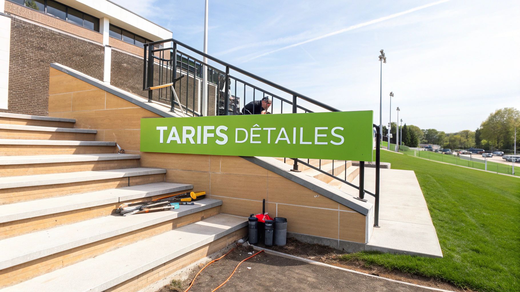 Vue détaillée des marches, contremarches et barreaux d'un escalier en bois après un sablage professionnel.