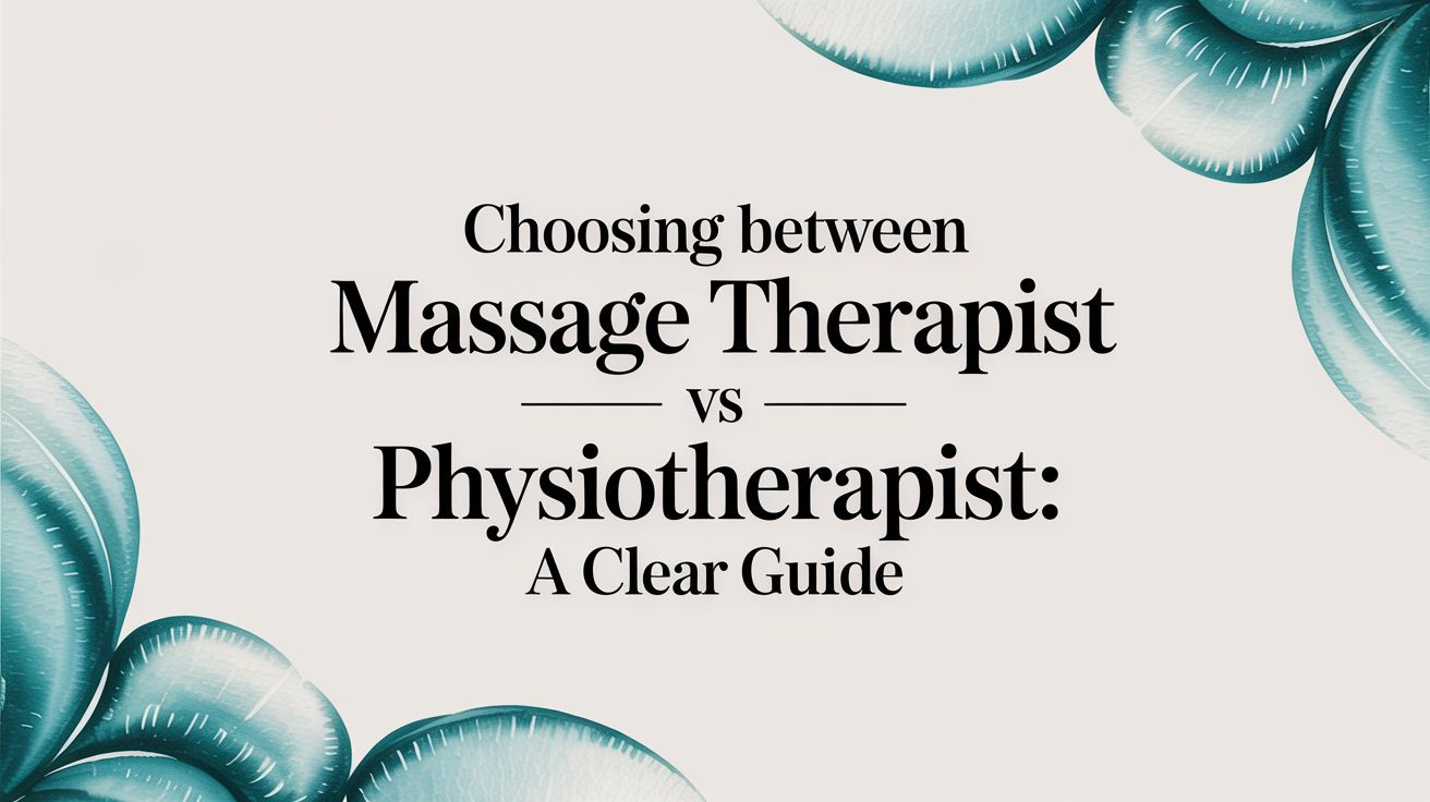 Choosing Between a Massage Therapist vs Physiotherapist: A Clear Guide