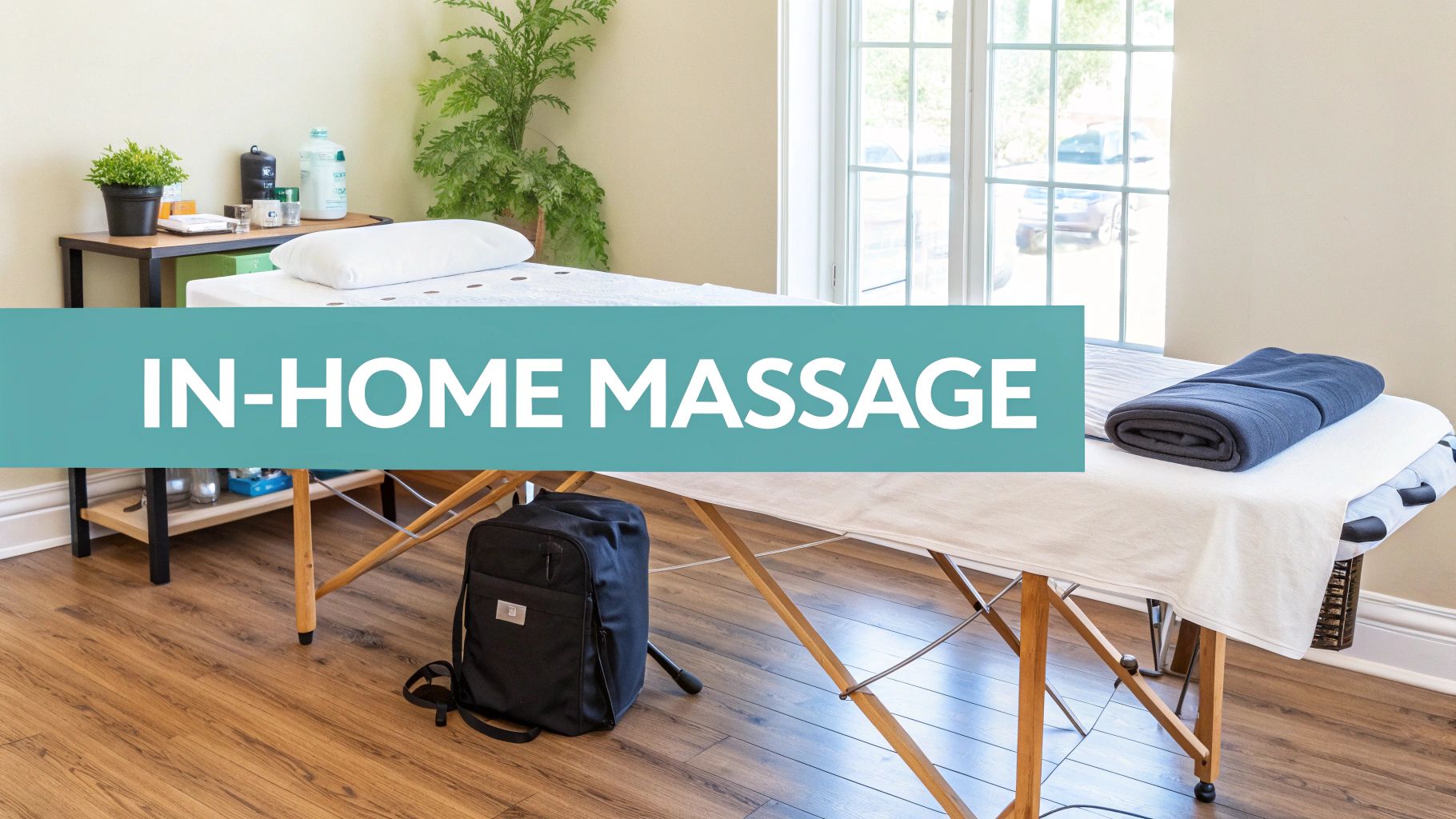 A professional massage therapist working on a client's shoulders in a calm, therapeutic setting.