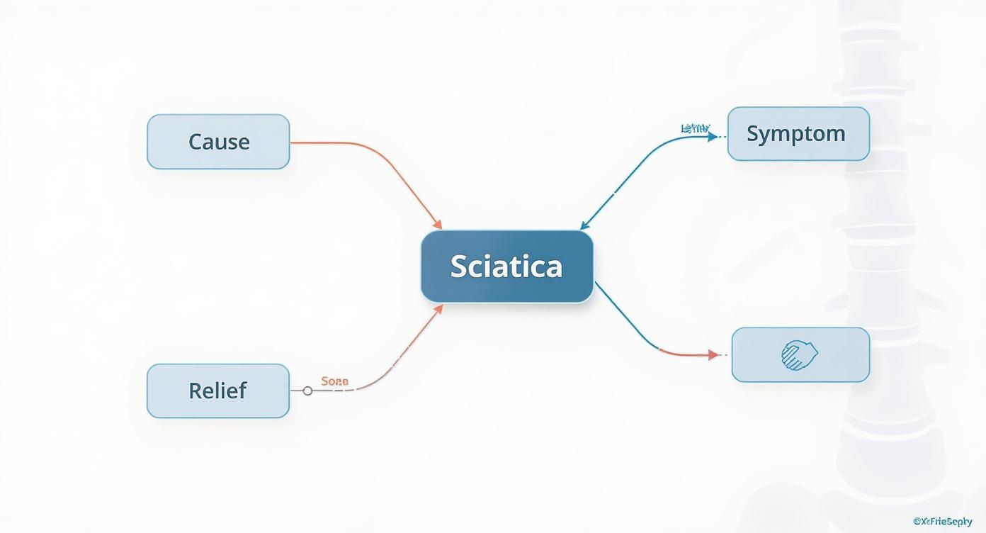Infographic about sciatica and massage