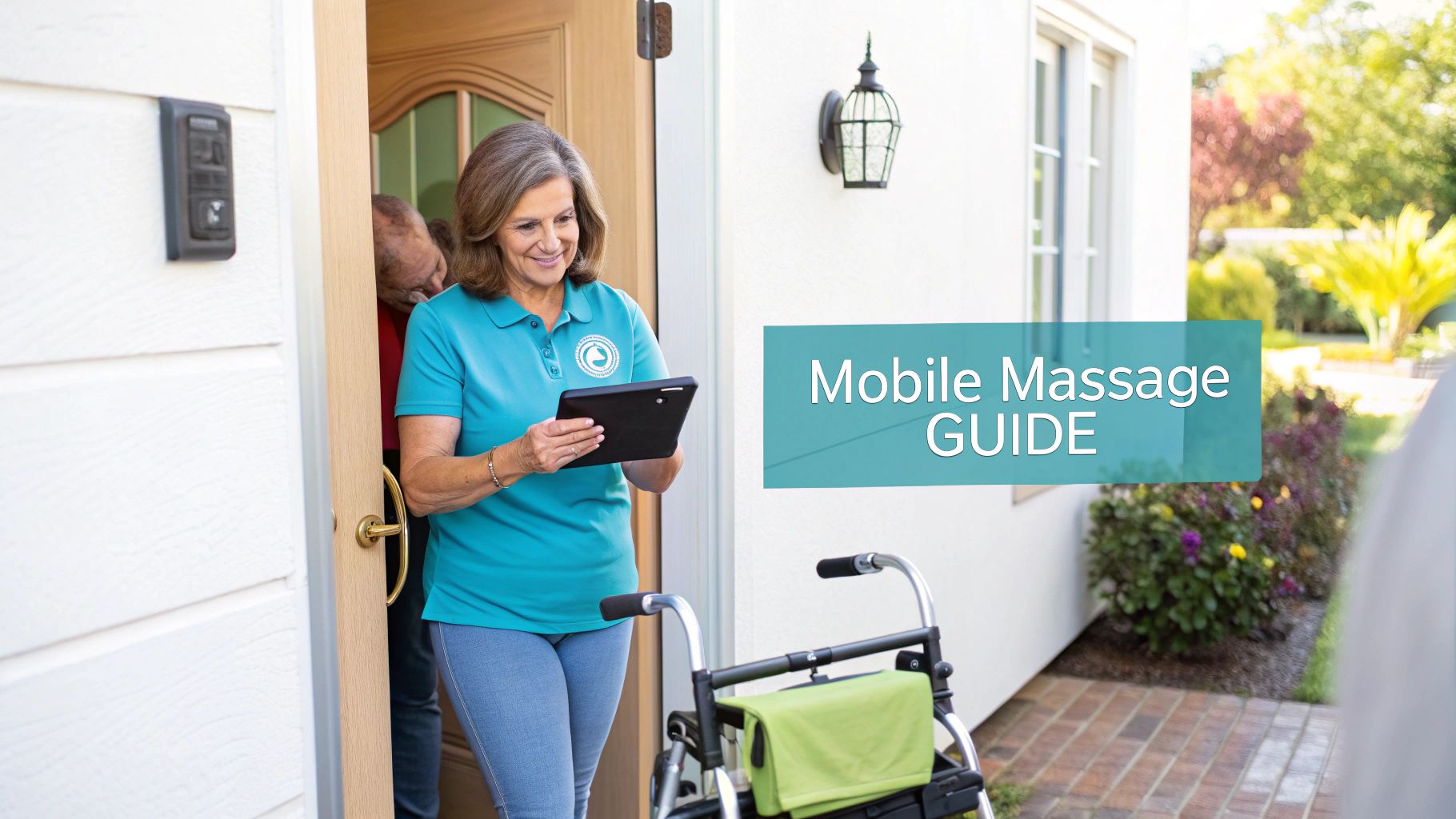 Senior massage setup in home environment