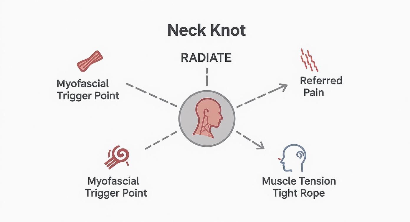 Infographic about knots in neck