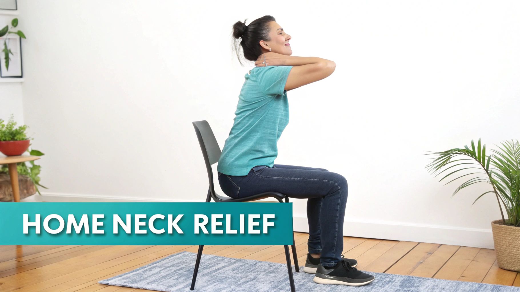 A massage therapist applies gentle pressure to a client's neck area, which is draped with professional linens.