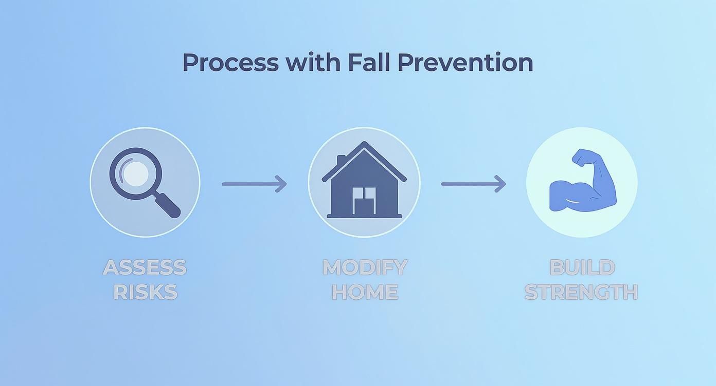 Infographic about how to prevent falls in elderly