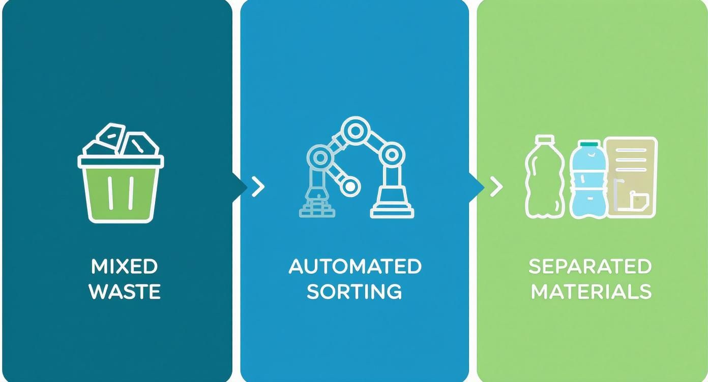 Infographic about automated recycling center