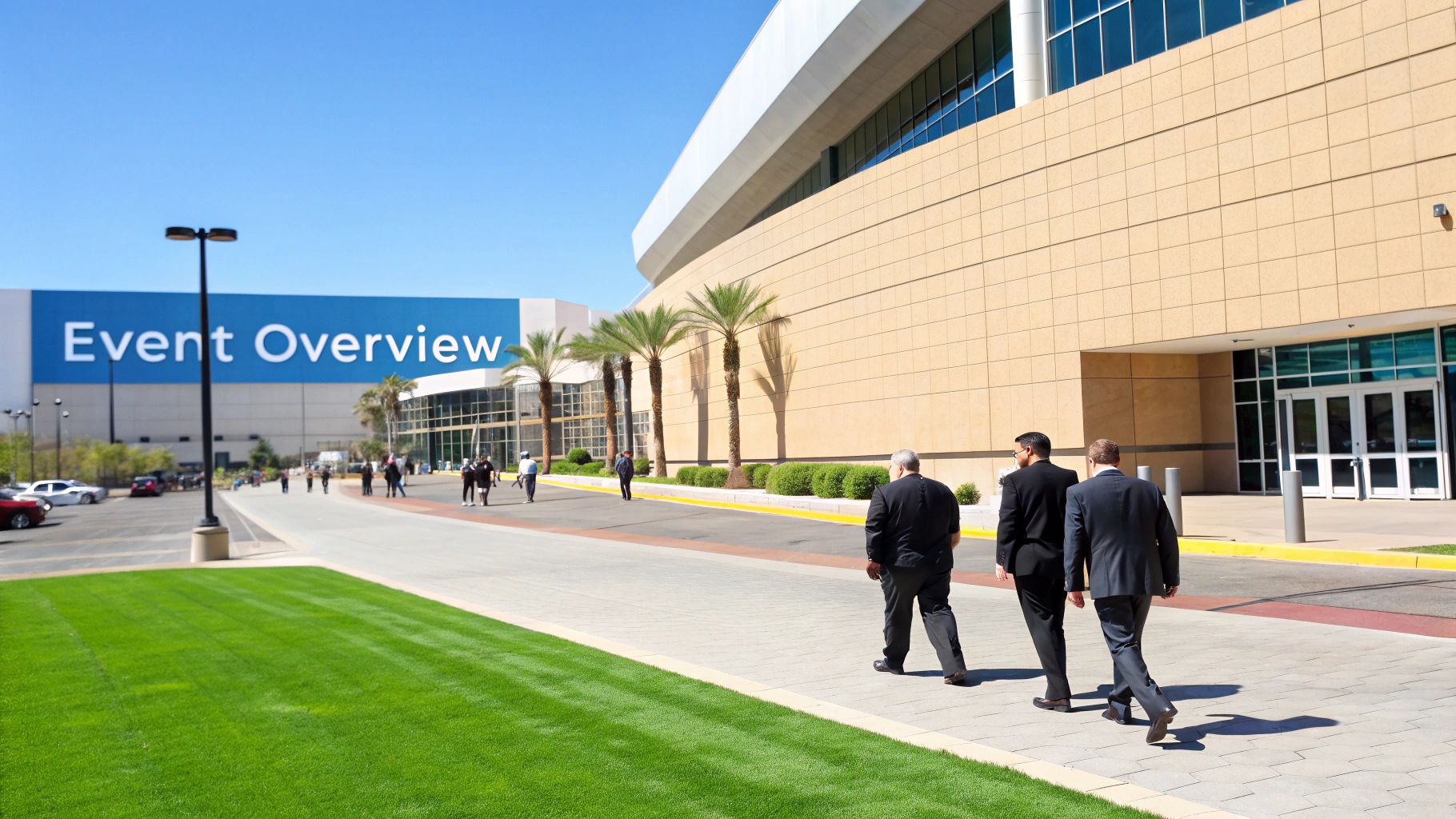 Waste management professionals networking at an industry conference.