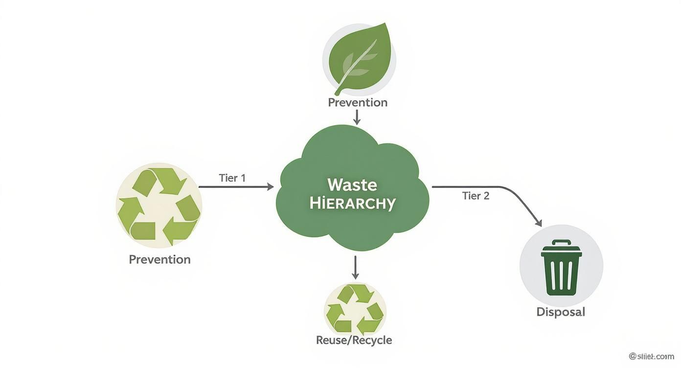 Infographic about sustainable waste management solutions