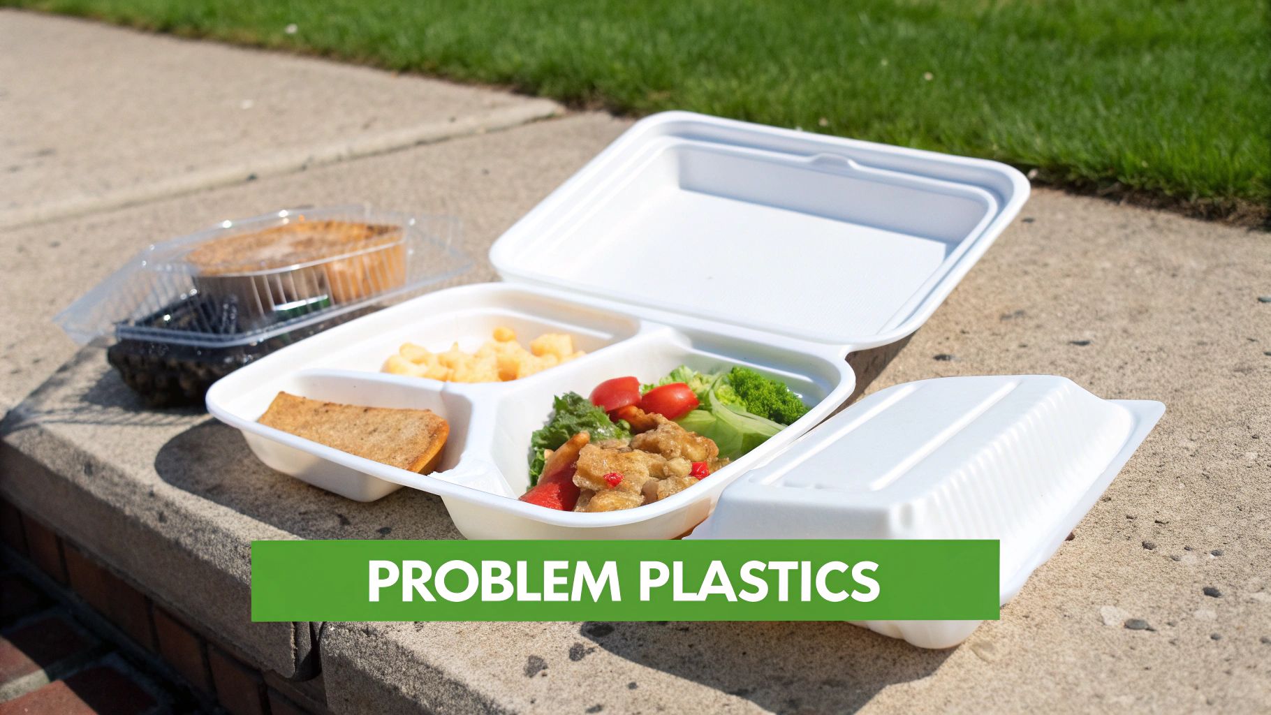 An infographic showing a plastic bag jamming a sorting machine to illustrate the problem clearly.
