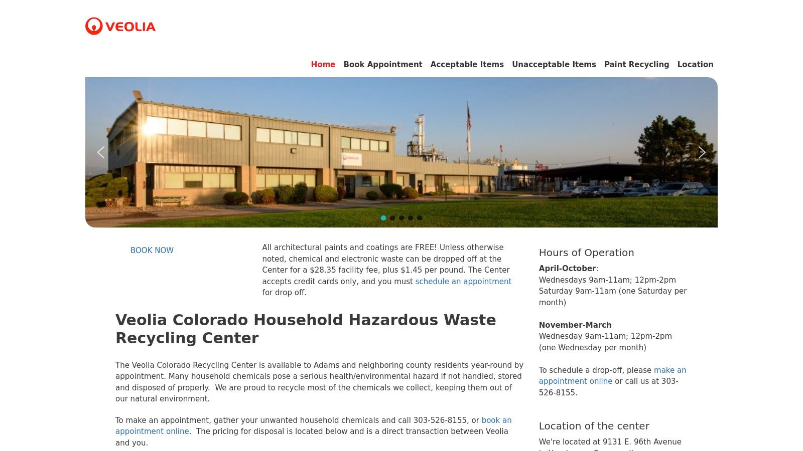 Veolia Colorado Household Hazardous Waste Recycling Center (Henderson)