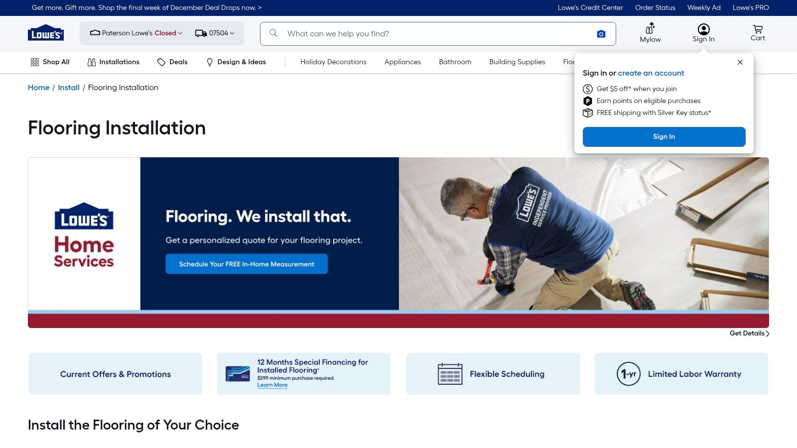 Lowe's – Flooring Installation