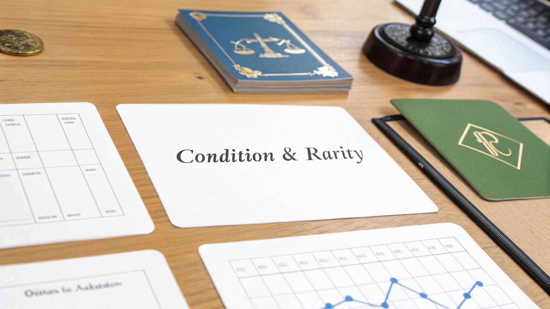 Gold-rimmed porcelain showing wear and mark