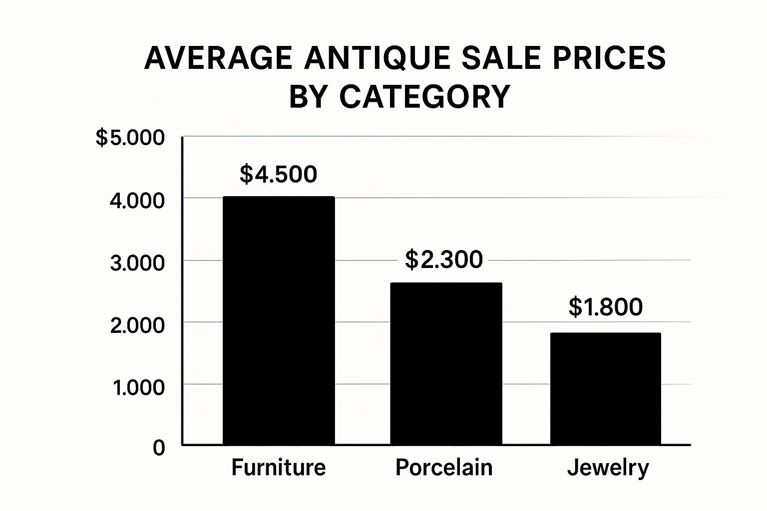 Infographic about how to find the value of antiques