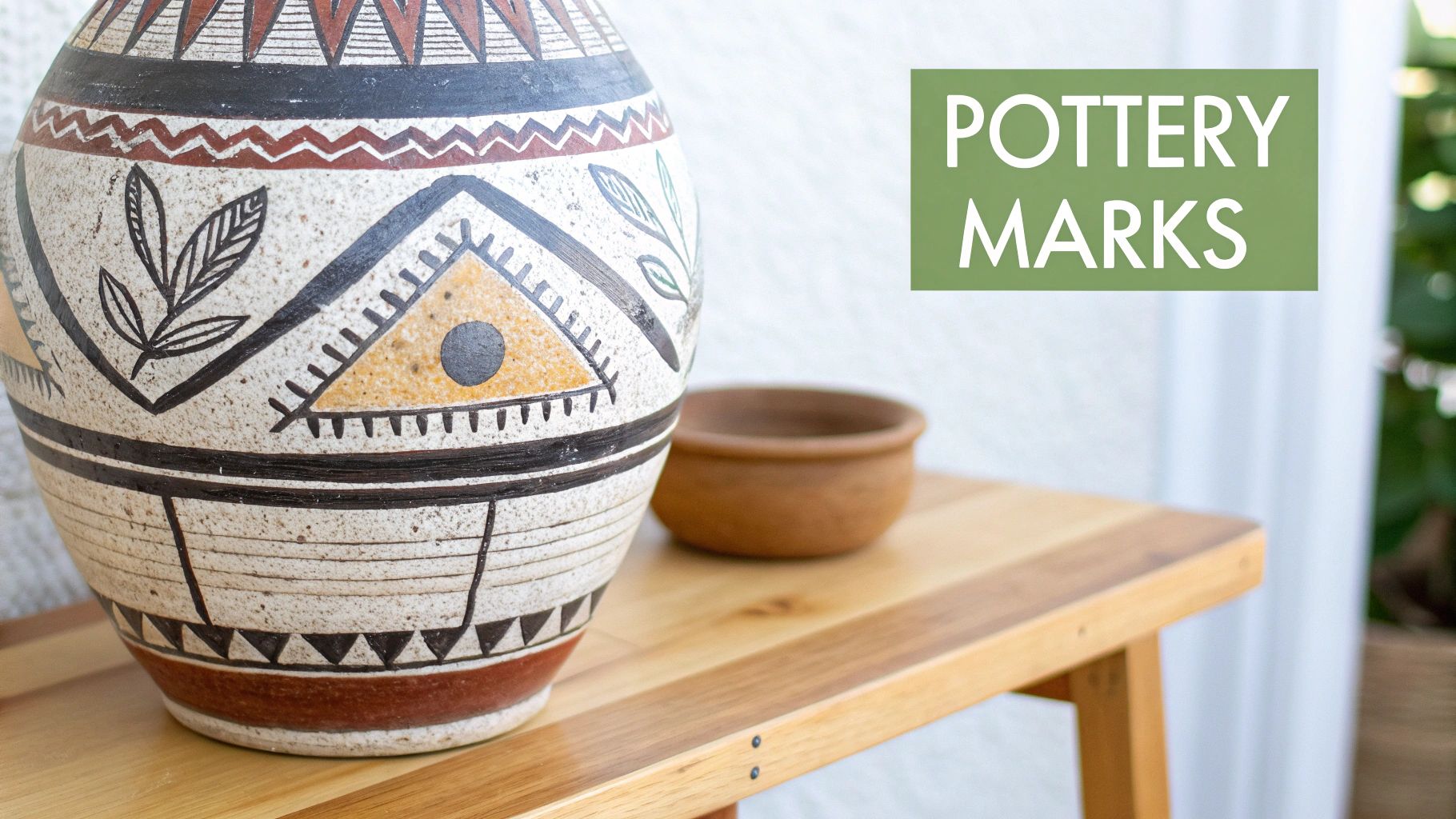 A close-up of a pottery mark on the bottom of a ceramic piece, showing intricate details.