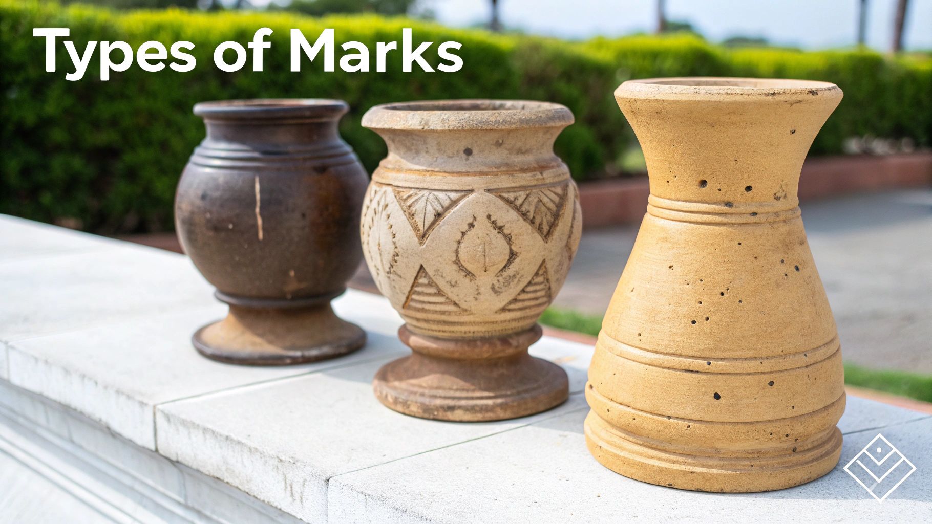 A close-up of a potter's hand applying a mark to the wet clay of a ceramic piece.