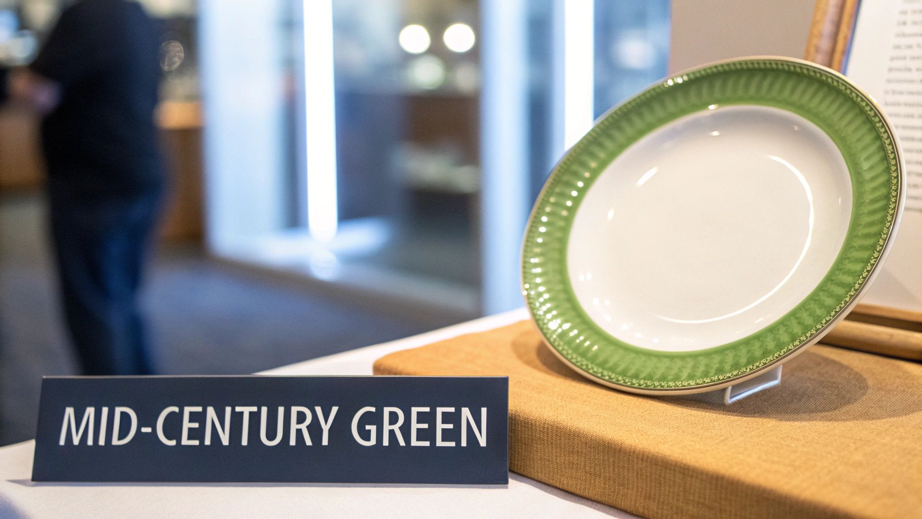 An example of a mid-century Belleek green backstamp.