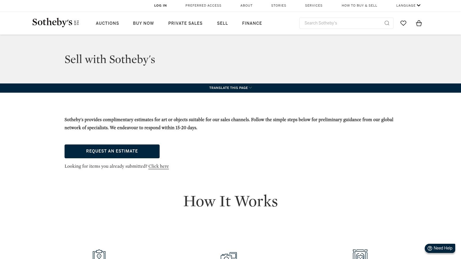 Sotheby’s — Free Online Estimate