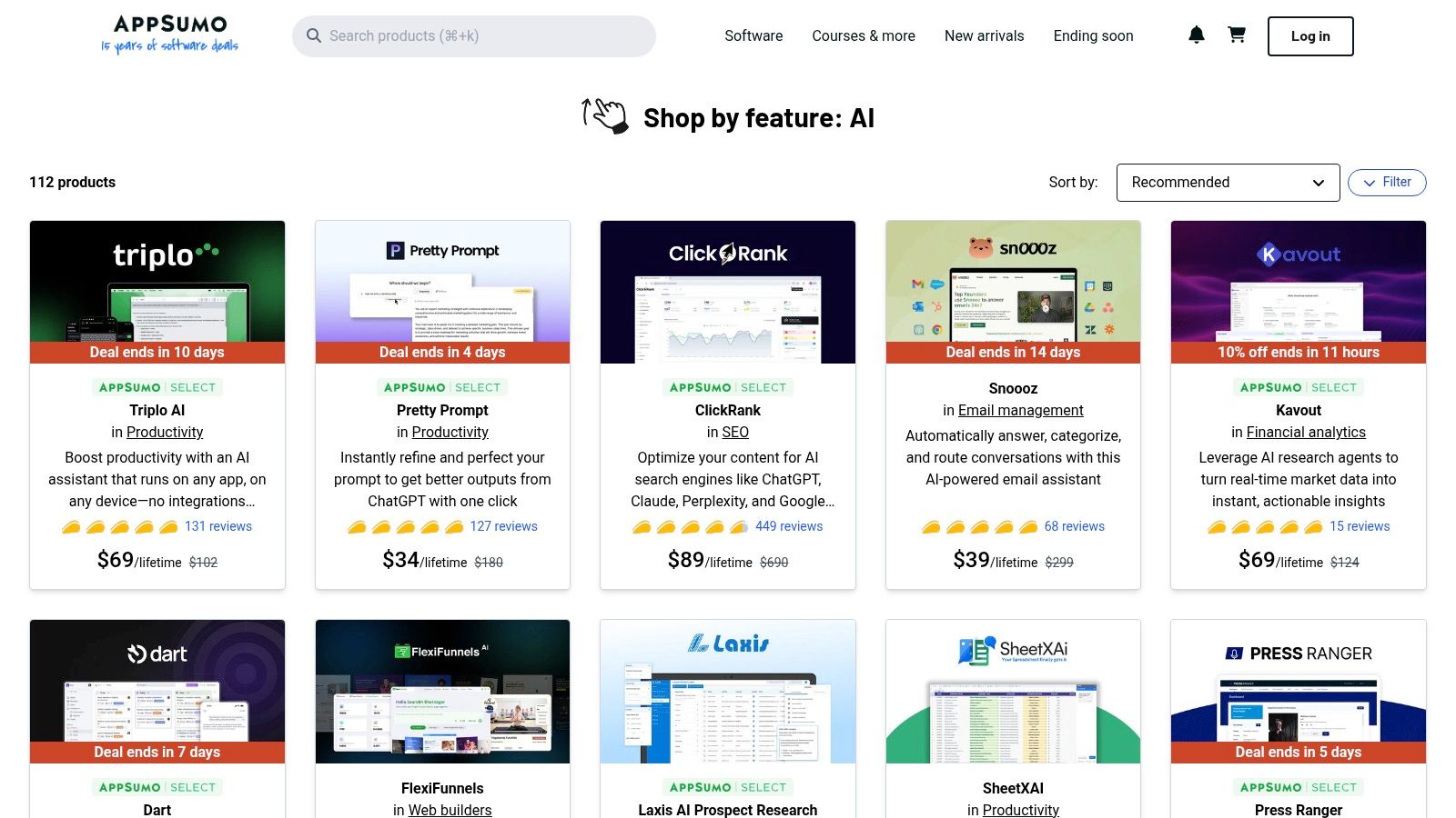 AppSumo — AI Collections (lifetime and discounted SaaS deals)
