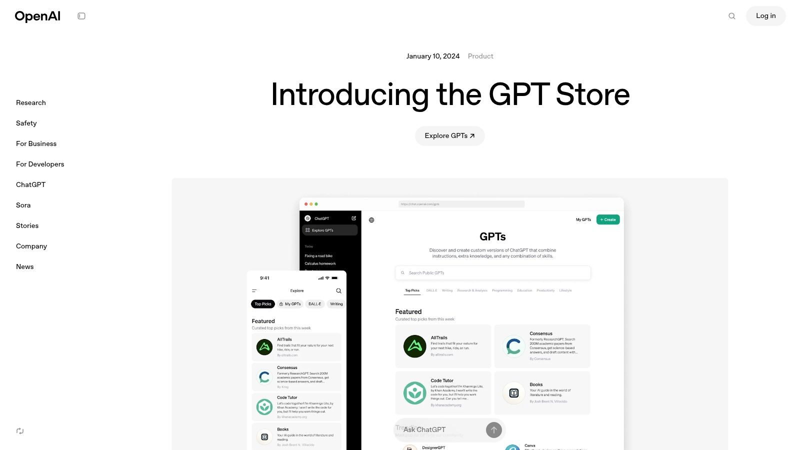 OpenAI — GPT Store / ChatGPT App Directory